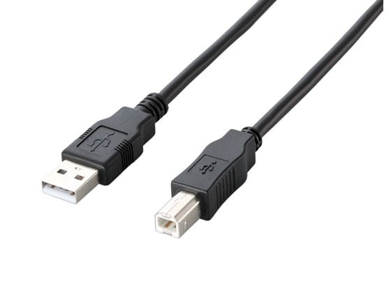 エレコム エコUSB2.0ケーブル A-Bタイプ 2m ブラック U2C-JB20BK 1本（ご注文単位1本)【直送品】