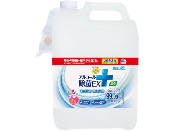 アース製薬 らくハピ アルコール除菌EX つめかえ大容量 5L 1本（ご注文単位1本)【直送品】