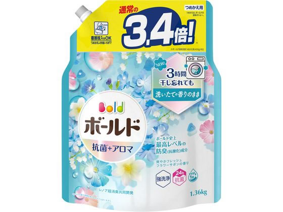 P&G ボールドジェル フラワーサボンの香り 詰替 超ジャンボ 1360g 1個（ご注文単位1個)【直送品】