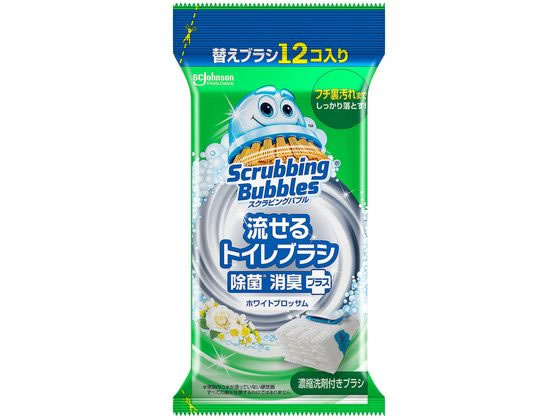 ジョンソン 流せるトイレブラシ 除菌消臭+ホワイトブロッサム替 12個 1パック（ご注文単位1パック)【直送品】