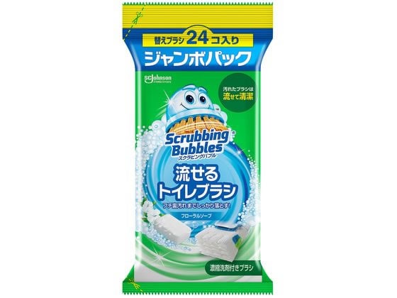 ジョンソン 流せるトイレブラシ フローラルソープ 替え 24個 1パック（ご注文単位1パック)【直送品】