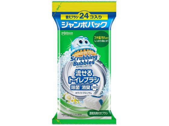 ジョンソン 流せるトイレブラシ 除菌消臭+ホワイトブロッサム替 24個 1パック（ご注文単位1パック)【直送品】