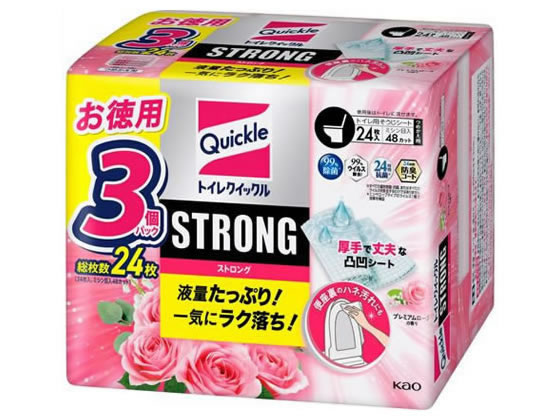 KAO トイレクイックル ストロング プレミアムローズの香り 詰替 24枚入 1個（ご注文単位1個)【直送品】