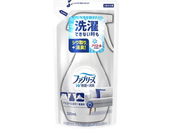 P&G ファブリーズ W除菌 無香料 アルコール成分入り 詰替 320mL 1個（ご注文単位1個)【直送品】