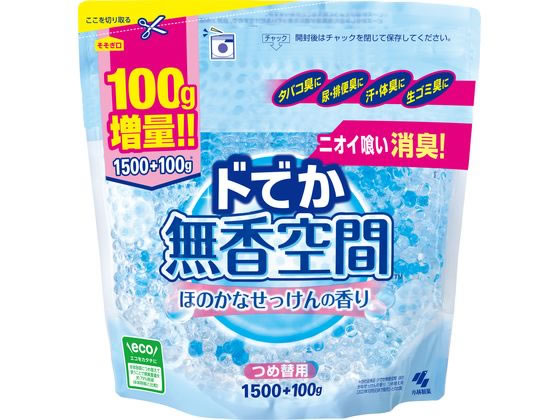 小林製薬 ドでか無香空間 ほのかなせっけん 詰替1600g 1個（ご注文単位1個)【直送品】