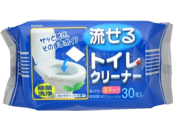 協和紙工 流せるトイレクリーナー 厚手 30枚 15-054 1パック（ご注文単位1パック)【直送品】