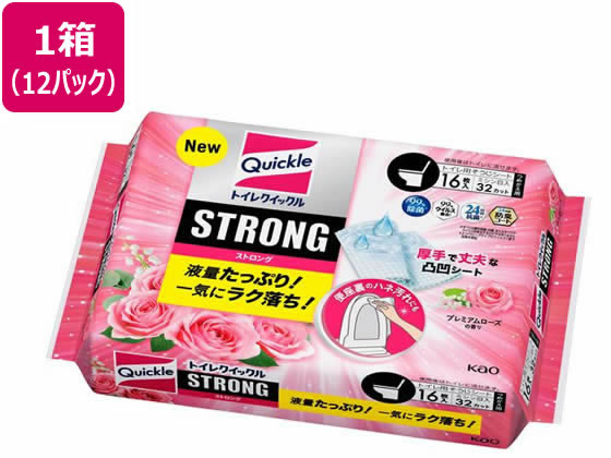 KAO トイレクイックル ストロング プレミアムローズの香り 詰替 16枚 12P 1箱（ご注文単位1箱)【直送品】