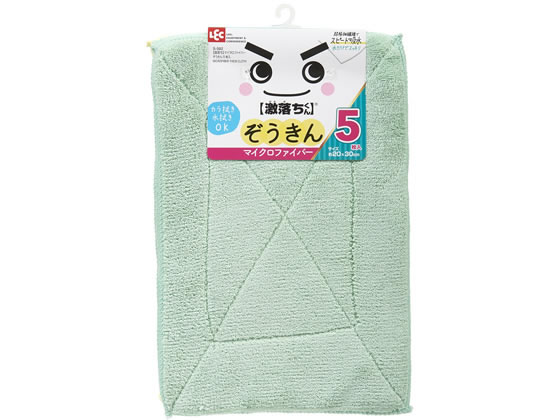 レック 激落ち マイクロファイバー ぞうきん 5枚入 S-592 1袋（ご注文単位1袋)【直送品】