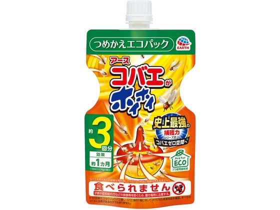 アース製薬 コバエがホイホイ つめかえエコパック(約3回分) 117g 1パック（ご注文単位1パック)【直送品】