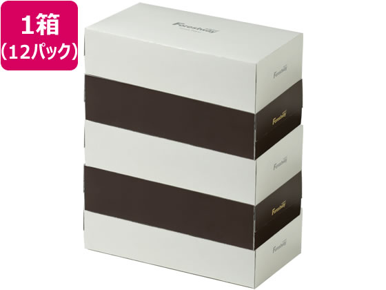 Forestway ティッシュペーパー ホワイト×ブラウン200組 5個×12パック 1箱（ご注文単位1箱)【直送品】