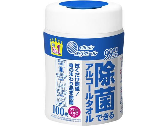 大王製紙 エリエール除菌できるアルコールタオル本体 100枚 1個（ご注文単位1個)【直送品】