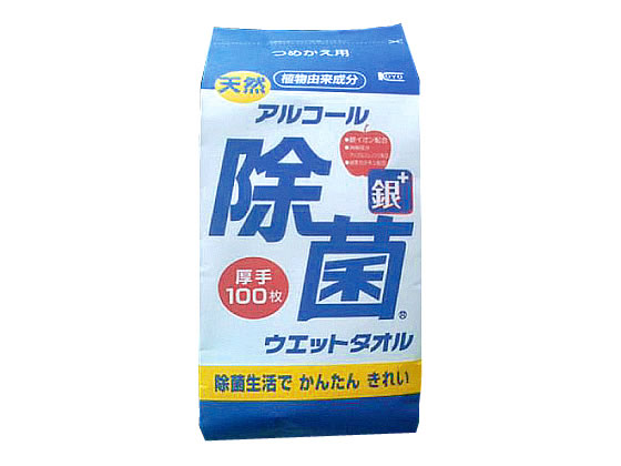 コーヨー化成 アルコール除菌ウェットタオル 詰替 100枚 00-0432 1パック（ご注文単位1パック)【直送品】