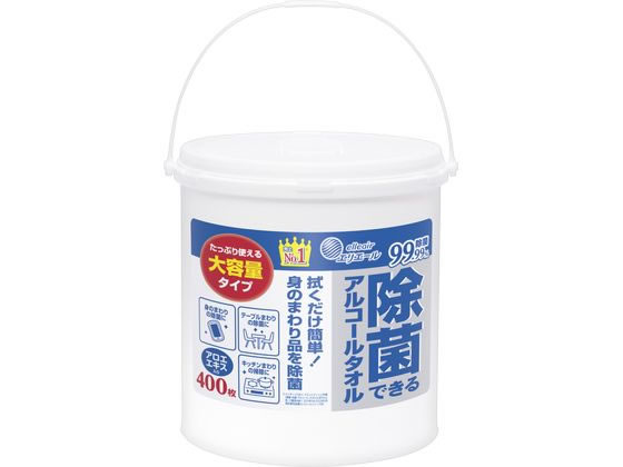 大王製紙 エリエール除菌できるアルコールタオル本体 大容量 400枚 1個（ご注文単位1個)【直送品】