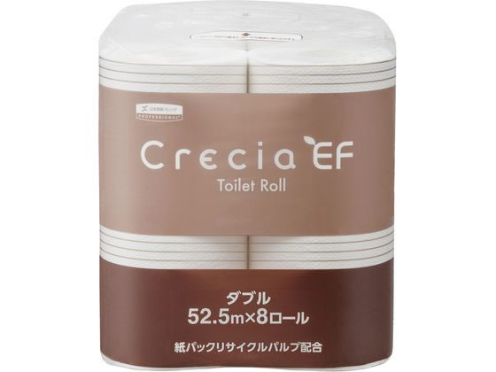 クレシア クレシアEF トイレットロール ダブル 52.5m 8ロール 20841 1パック（ご注文単位1パック)【直送品】