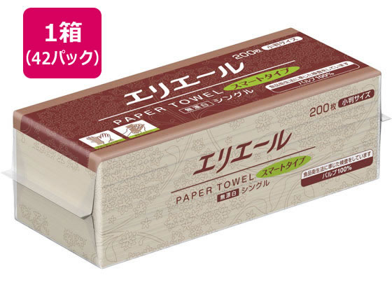 大王製紙 エリエール ペーパータオルスマート 無漂白 小判 42パック 1箱（ご注文単位1箱)【直送品】