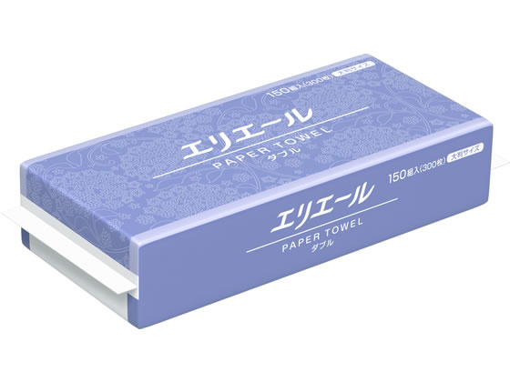 大王製紙 エリエールペーパータオルダブル 150組 1パック（ご注文単位1パック)【直送品】