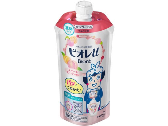 KAO ビオレu スイートピーチの香り つめかえ用 340ml 1個（ご注文単位1個)【直送品】