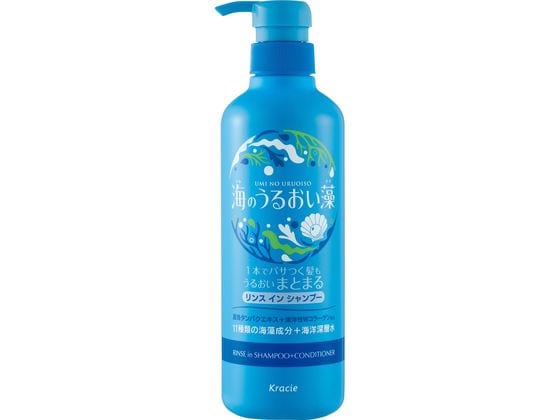 クラシエ 海のうるおい藻 うるおいケアリンスインシャンプー本体490ml 1本（ご注文単位1本)【直送品】