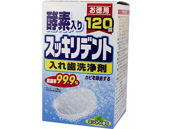 ライオンケミカル スッキリデント入れ歯洗浄剤120錠 49110009 1箱（ご注文単位1箱)【直送品】