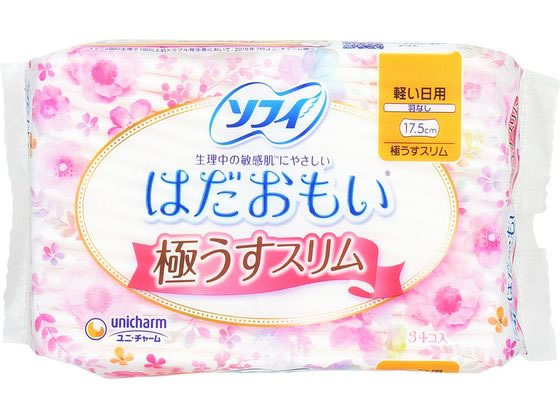 ユニチャーム ソフィはだおもい 極うすスリム 軽い日用 羽なし34枚 1パック（ご注文単位1パック)【直送品】