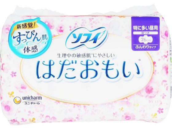 ユニ・チャーム ソフィ はだおもい 特に多い昼用 260 羽付 16枚 1個（ご注文単位1個)【直送品】