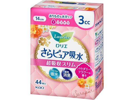 KAO ロリエさらピュア吸水 超吸収スリム3cc パウダリーフラワー44枚 1パック（ご注文単位1パック)【直送品】