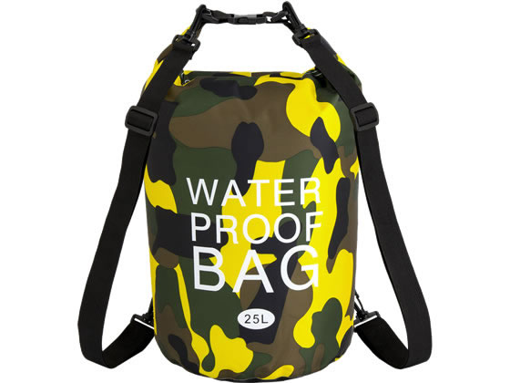 アイエス 防水カモフラージュバッグ 黄25L ベルト有 WPB-25L-YL 1個（ご注文単位1個)【直送品】