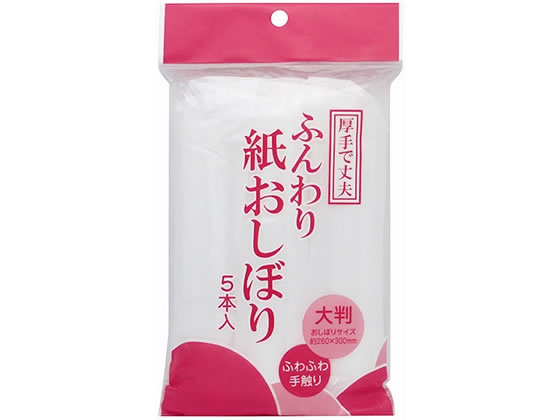 アートナップ ふんわり紙おしぼり 5本入 WB-51 1パック（ご注文単位1パック)【直送品】