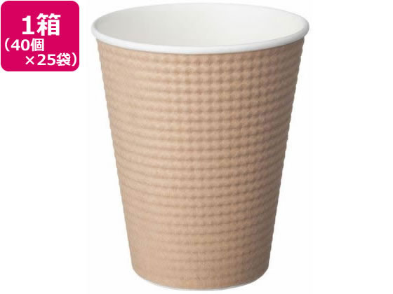 サンナップ エンボスカップ未晒し260ml 40個入*25袋 C2640EMFS 1箱（ご注文単位1箱)【直送品】