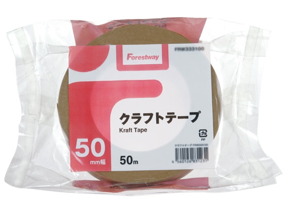 Forestway クラフトテープ 50mm×50m 1巻（ご注文単位1巻)【直送品】