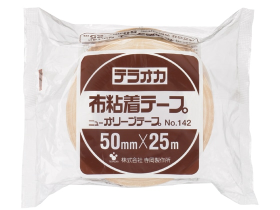 寺岡 布粘着テープ ニューオリーブテープ 50mm×25m 30巻 NO.142 1箱（ご注文単位1箱)【直送品】