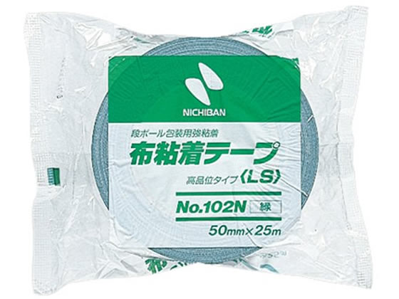 ニチバン 布粘着テープ 50mm×25m 緑 102N3-50 1巻（ご注文単位1巻)【直送品】