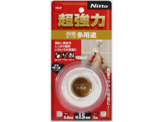 ニトムズ 超強力両面テープ 多用途 15mm×2m T4540 1巻（ご注文単位1巻)【直送品】