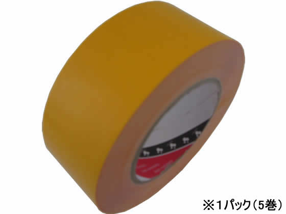 寺岡製作所 脱塩ビ ラインテープ 50mm×50m 黄 5巻 No.365 1パック（ご注文単位1パック)【直送品】