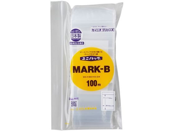 セイニチ ユニパック マーク付き 0.04mm MARK-B 100枚入 #6651642 1パック（ご注文単位1パック)【直送品】