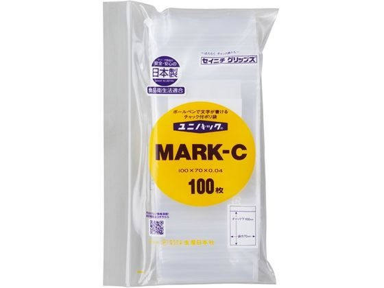 セイニチ ユニパック マーク付き 0.04mm MARK-C 100枚入 #6651643 1パック（ご注文単位1パック)【直送品】