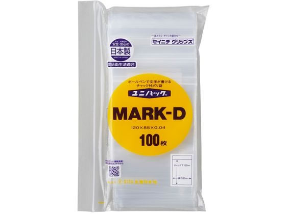 セイニチ ユニパック マーク付き 0.04mm MARK-D 100枚入 #6651644 1パック（ご注文単位1パック)【直送品】