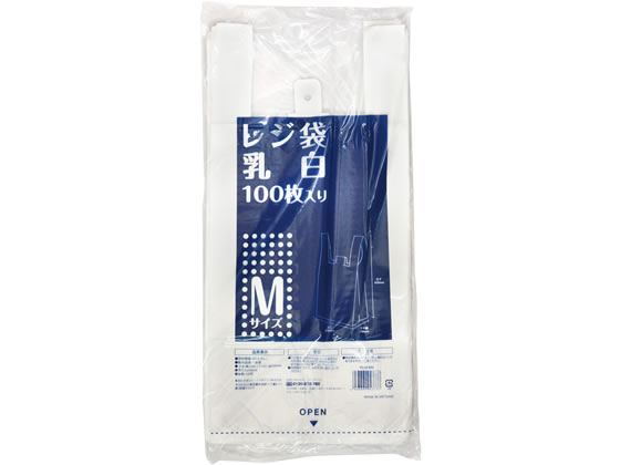 伊藤忠 レジ袋 乳白 M 100枚 IRLM-WM 1パック（ご注文単位1パック)【直送品】