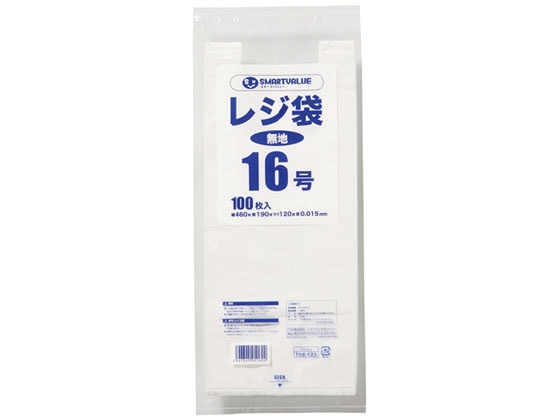 スマートバリュー レジ袋 16号 100枚 B916J 1パック（ご注文単位1パック)【直送品】