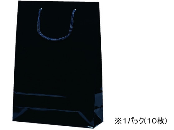 スーパーバッグ ラミネート紙手提袋 黒無地 S 10枚 1151S 1パック（ご注文単位1パック)【直送品】