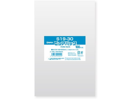 シモジマ ピュアパックS 厚0.03×190×300 100枚 1パック（ご注文単位1パック)【直送品】