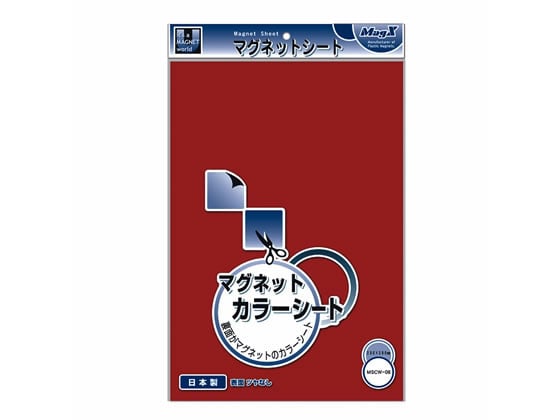 マグエックス マグネットカラーシート(大) 赤 MSCW-08R 1枚（ご注文単位1枚)【直送品】