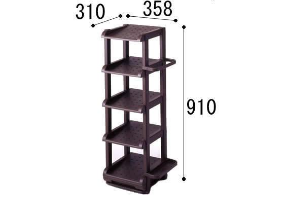 サンコープラスチック シューズラック 5段 標準 BR 1台（ご注文単位1台)【直送品】