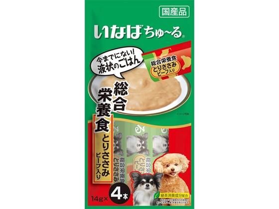 いなば Wanちゅーる 総合栄養食 とりささみビーフ 4本 1パック（ご注文単位1パック)【直送品】