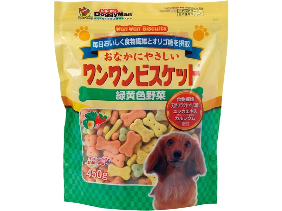 ドギーマン おなかにやさしいワンワンビスケット 緑黄色野菜 450g 1袋（ご注文単位1袋)【直送品】