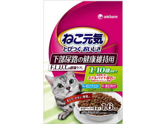 ユニ・チャーム ねこ元気 下部尿路の健康維持用 1.6kg 1袋（ご注文単位1袋)【直送品】