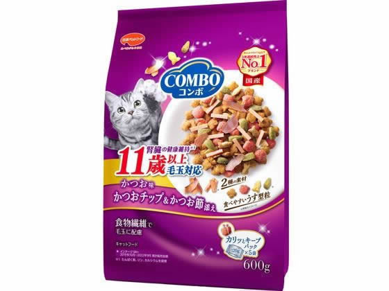 日本ペット コンボ毛玉対応11歳~カツオ味カツオチップカツオブシ添600g 1袋（ご注文単位1袋)【直送品】