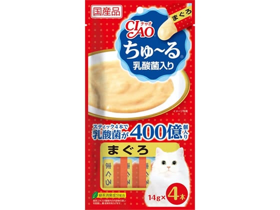 いなば CIAO ちゅーる 乳酸菌入り まぐろ 14g×4本 1パック（ご注文単位1パック)【直送品】