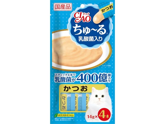 いなば CIAO ちゅーる 乳酸菌入り かつお 14g×4本 1パック（ご注文単位1パック)【直送品】