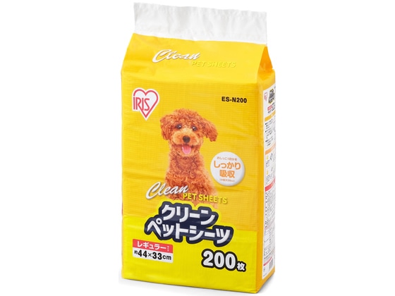 アイリスオーヤマ クリーン ペットシーツ レギュラー 200枚 ES-N200 1袋（ご注文単位1袋)【直送品】